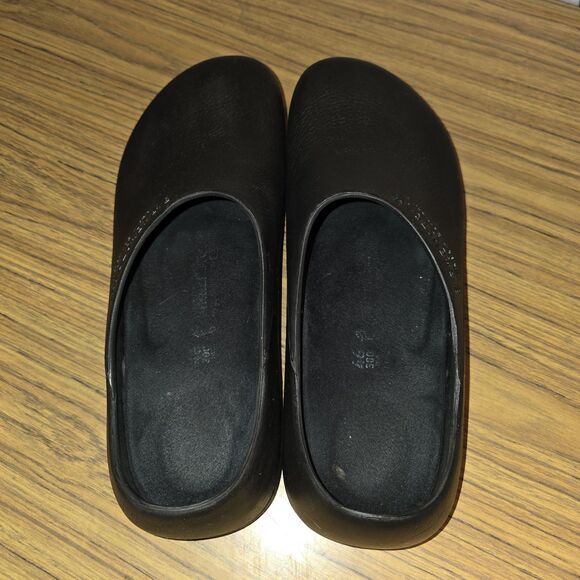 BIRKENSTOCK Sz 13 Professional Polyeurethane Black Slip On Work Logo Clogs Shoes - Picture 6 of 10